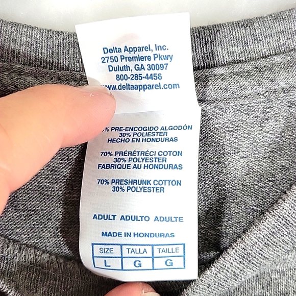 DELTA PRO WEIGHTS Gray Short Sleeve Tee Size L - Picture 2 of 5